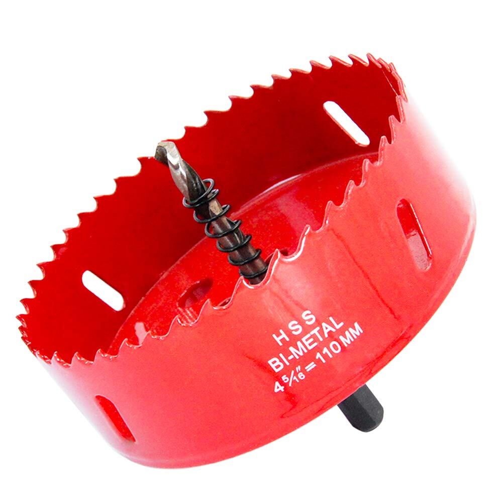 【新着特価】TIDEWAY-JP ホールソー バイメタル 穴あけ ドリルビット 切削工具 鉄 アルミ 石膏ボード プラスチック 木材などに 切削直径110mm
