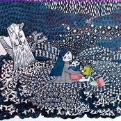 細川理衣 ガラスペン画 「あまやどり」