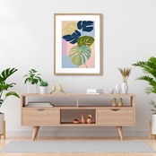 Monstera Breeze｜南国の風を感じるモンステラアートポスター｜ナチュラルで洗練された癒しの空間を演出するボタニカルインテリアにA4ポスター