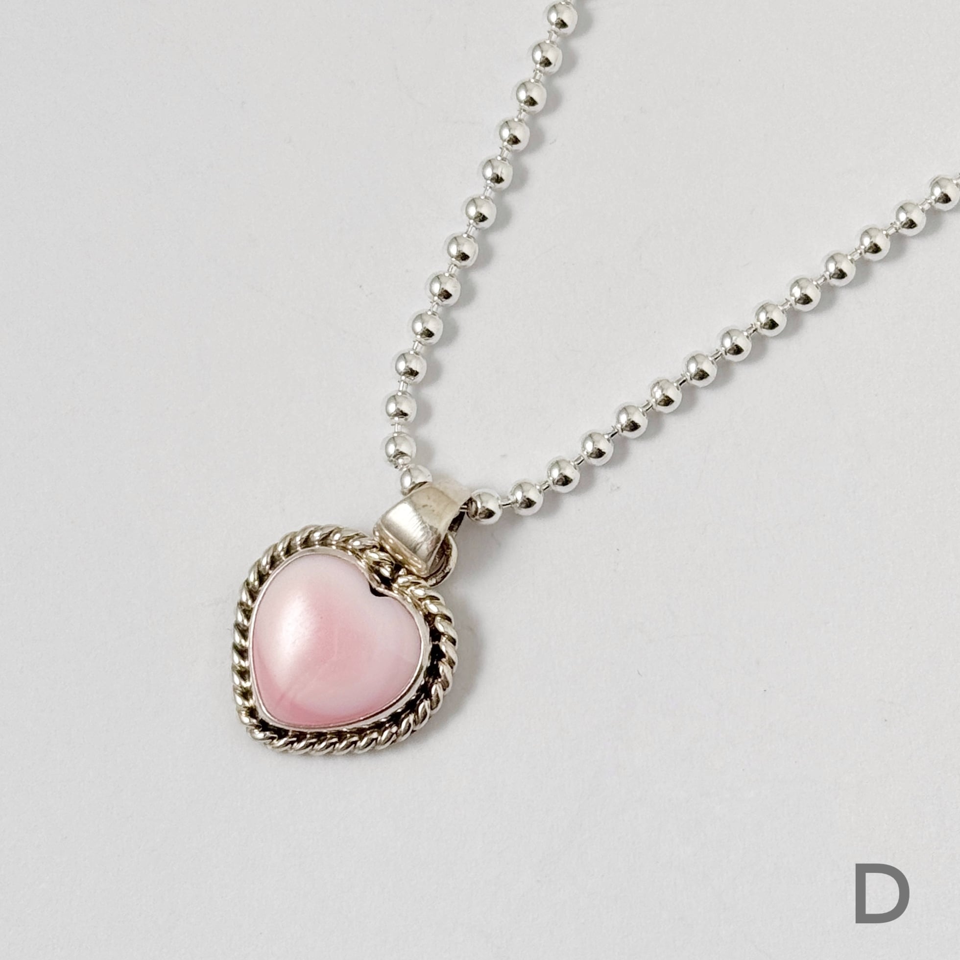 Indian Jewelry 》ハート コンクシェル ペンダント ネックレス