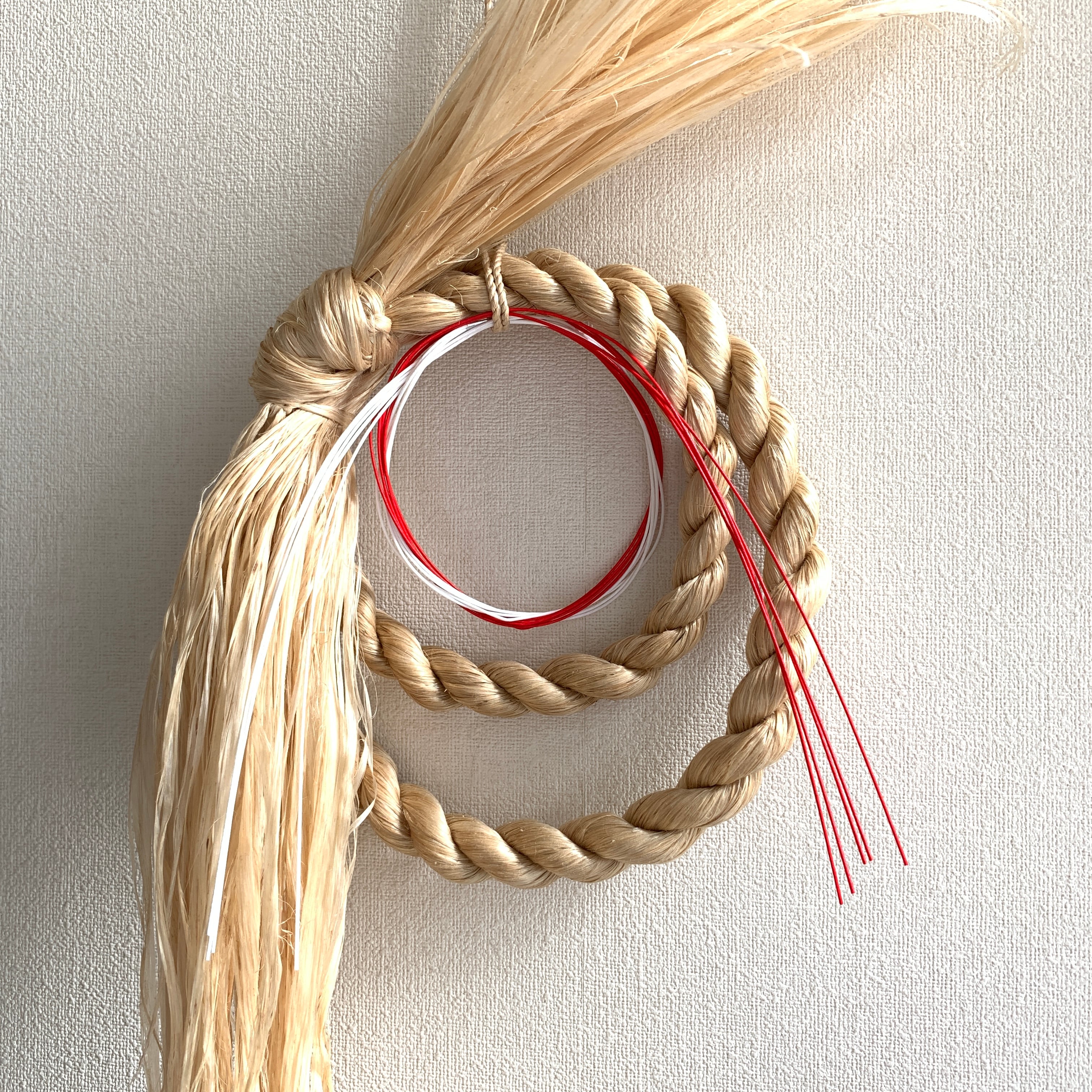 しめ飾り【精麻】紅白水引付き02