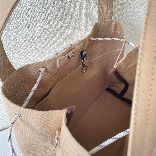 【全9色】「巾着トートバッグ」大きい／倉敷帆布 8号帆布【受注制作】