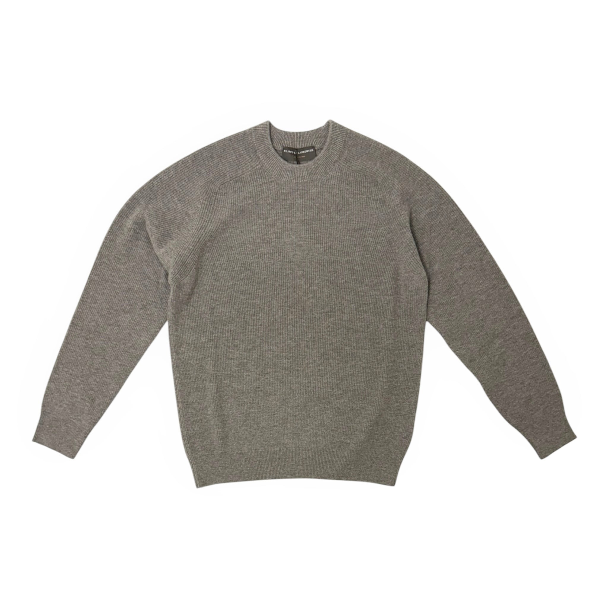 FILIPPO DE LAURENTIIS(フィリッポ デ ローレンティス) 12Gauge Wool/Cashmere Crew Neck Rib Knit(GC1MLM46) /BROWN(920)