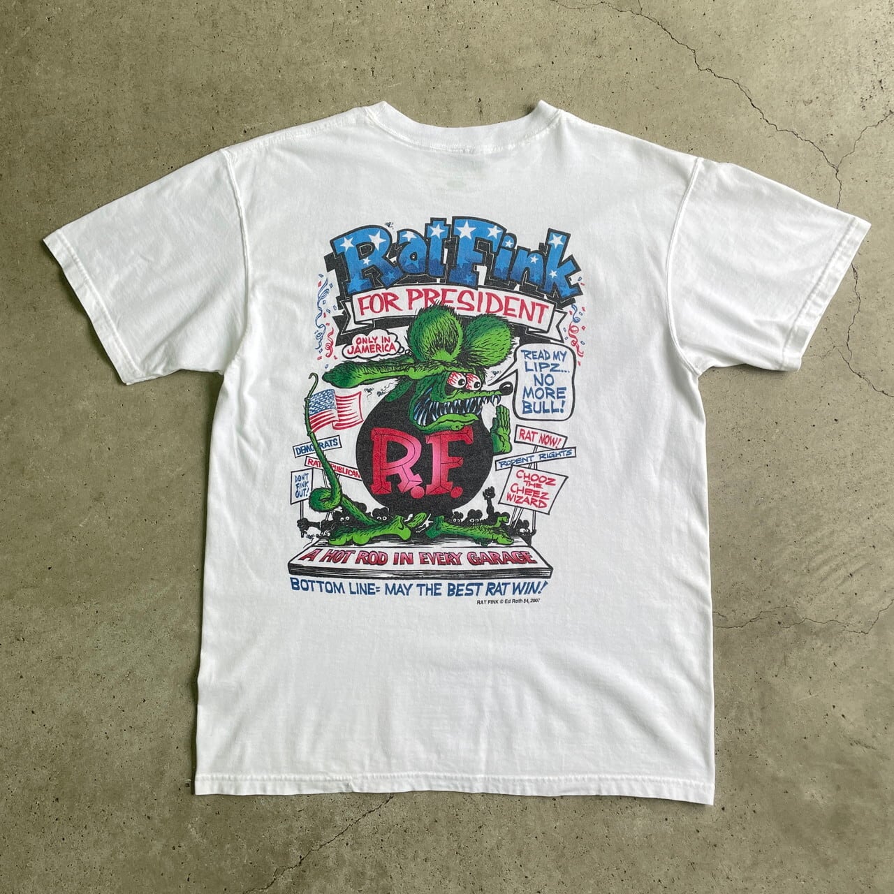 00年代 RAT FINK ラットフィンク キャラクター バックプリントTシャツ 