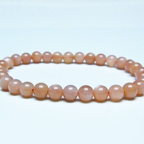 オレンジムーンストーン ブレスレット 6mm 一点物 メール便可 [M便 1/10] 111-48577