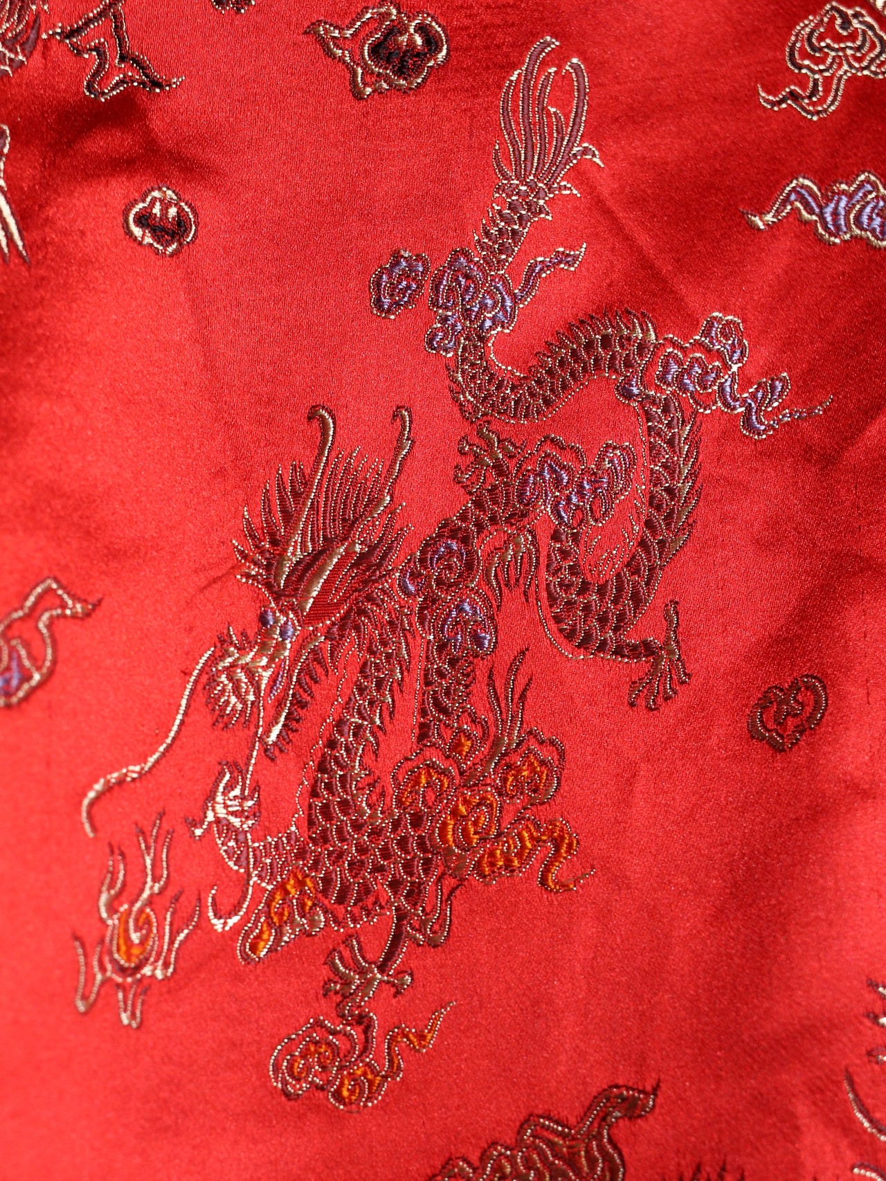 "龍" full pattern glossy fabric special open collar s/s shirt - 11