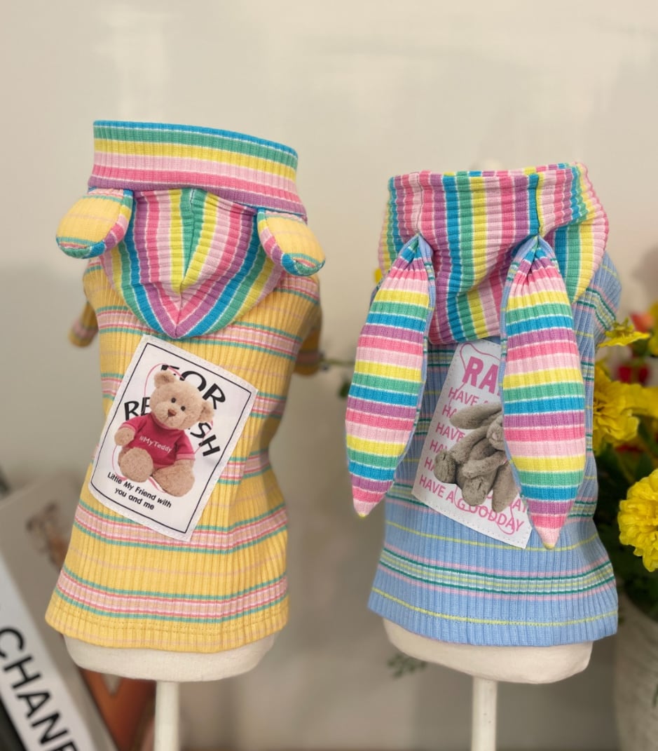 在庫確保済【Jella.co】My Ear Bunny Teddy Hoodie T-shirt