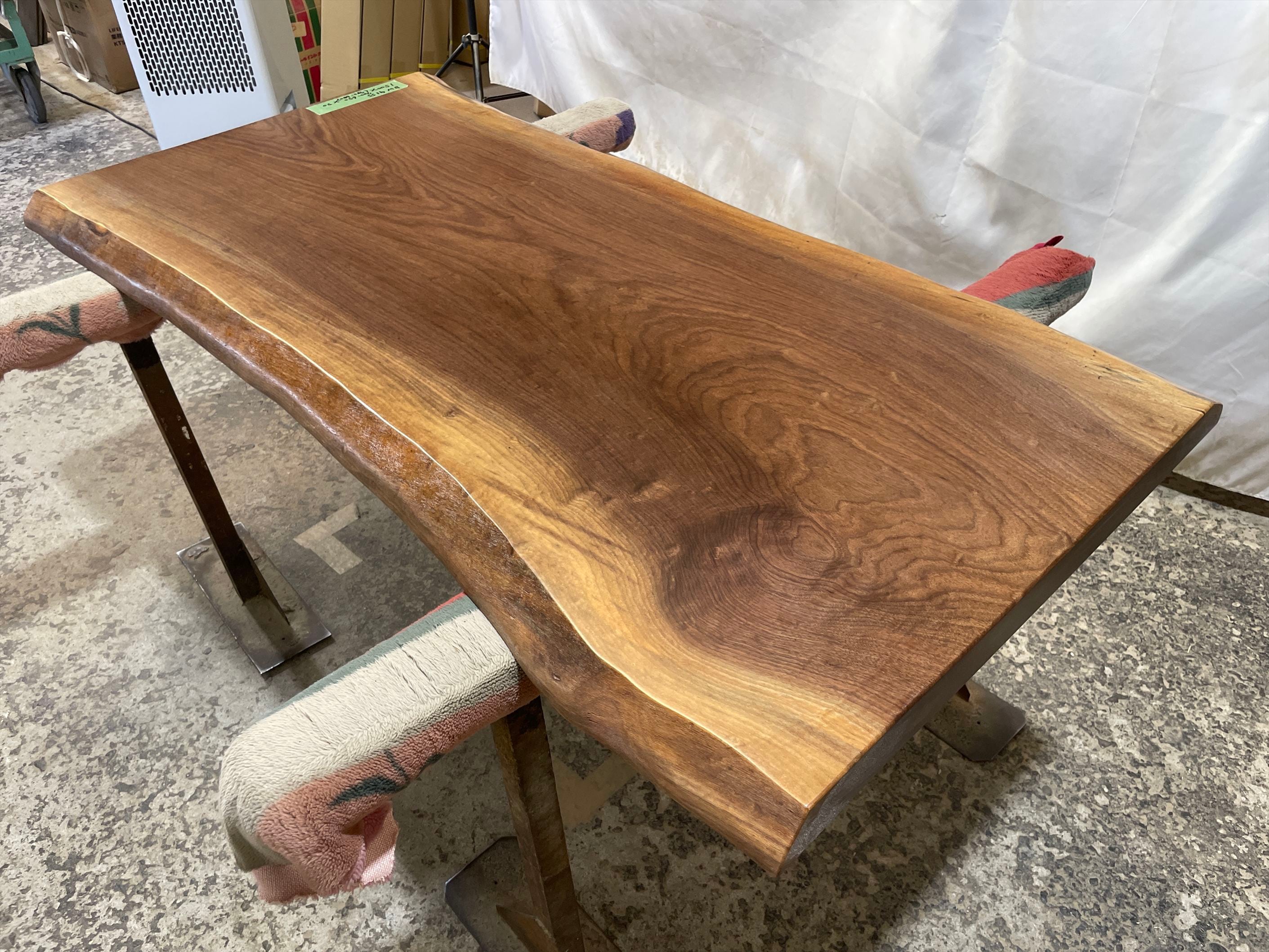 ブラックウォールナット9155 一枚板無垢 乾燥材 1500x700-650x50mm