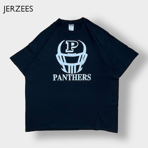 【JERZEES】フットボール パンサーズ プリント Tシャツ バックプリント HEAVYWEIGHT ヘビーウェイト3XL ビッグサイズ panthers 黒t 半袖 夏物 US古着