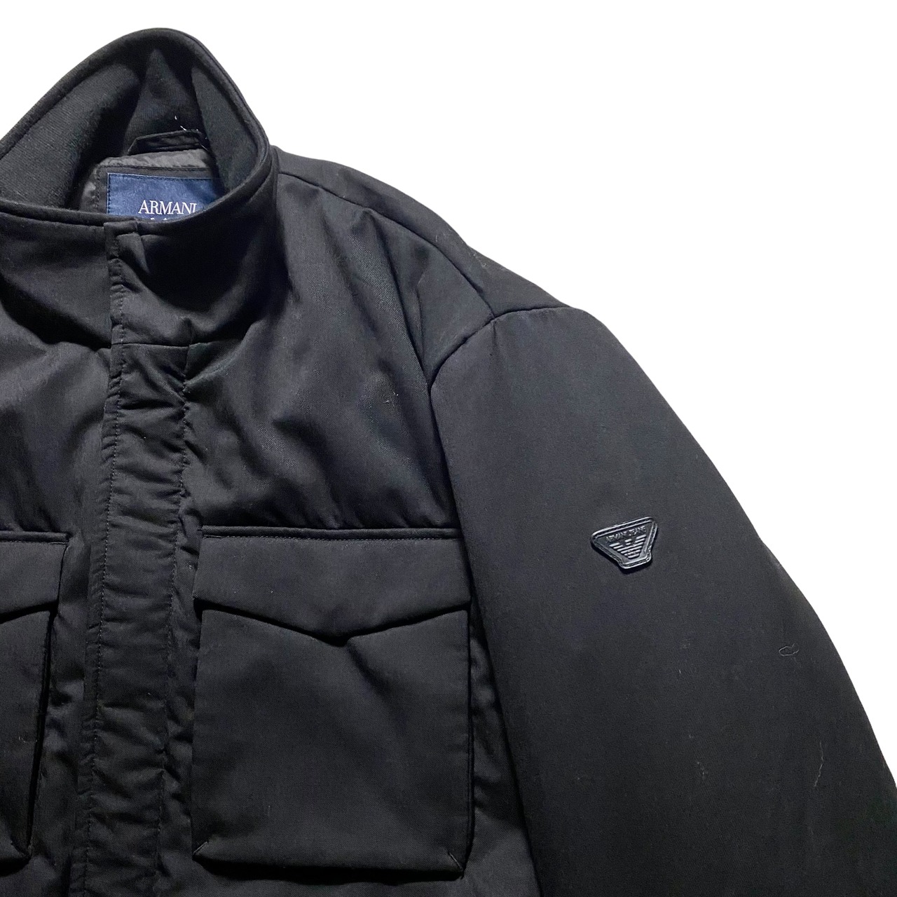 ARMANI JEANS black technical fabric padding field jacket