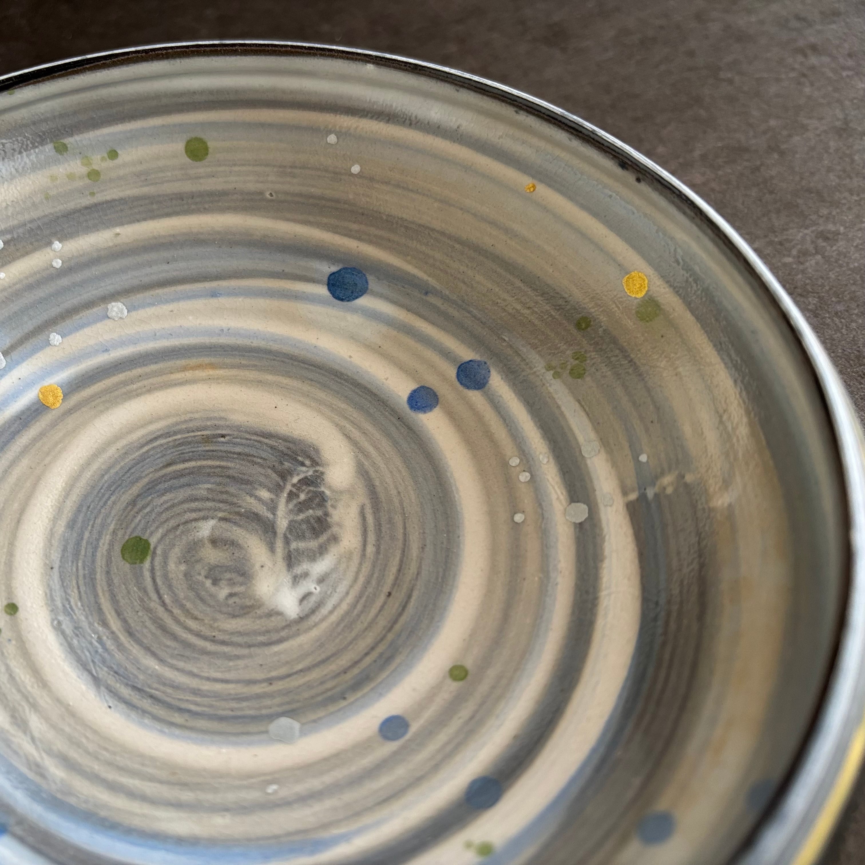 金彩空色の刷毛目 平中鉢