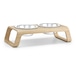 MiaCara Desco- Dog Feeder, Ash Natural, stainless steel M