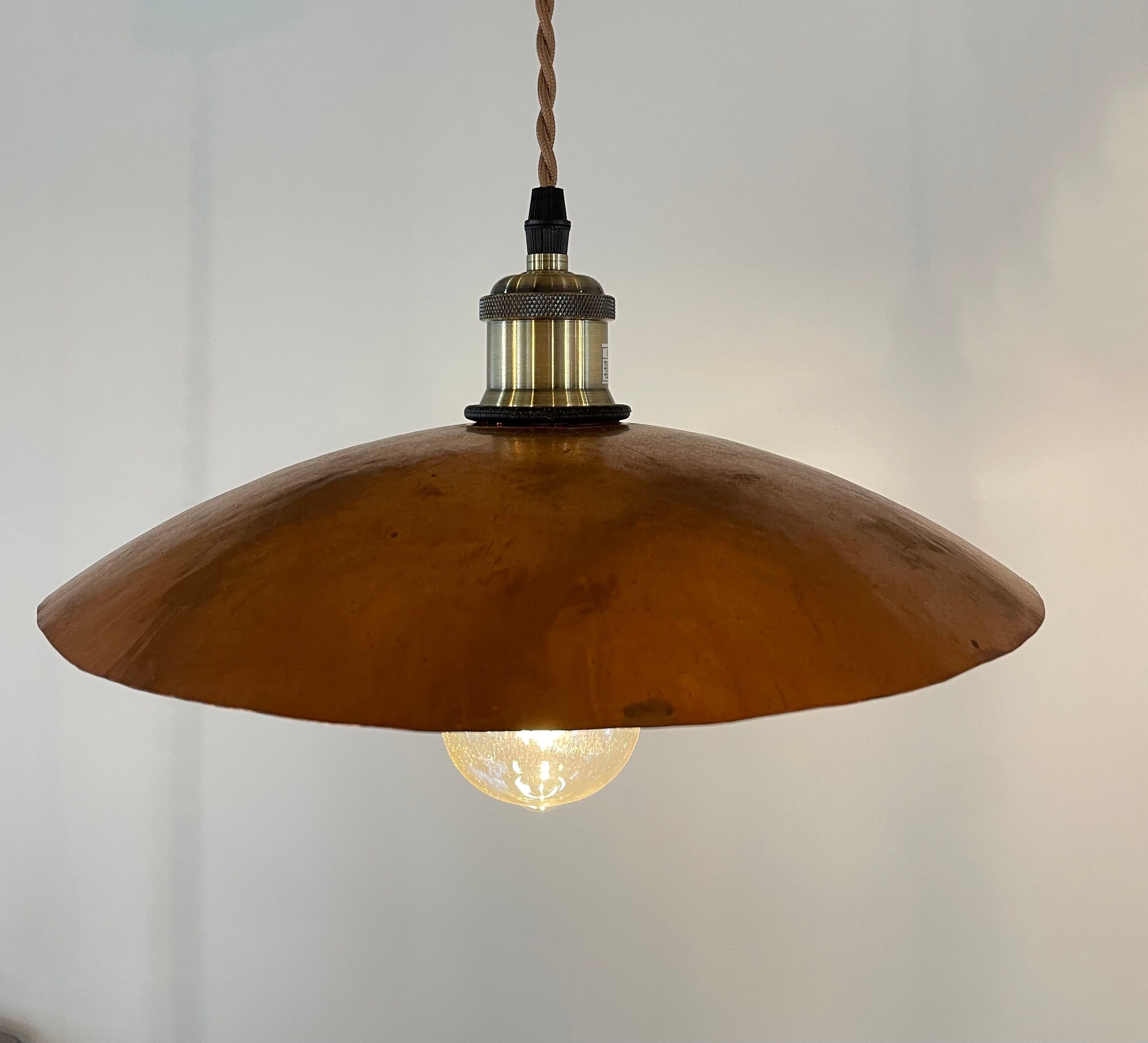 銅板職人手作りランプシェード大 (電球40W/ペンダントソケット付き