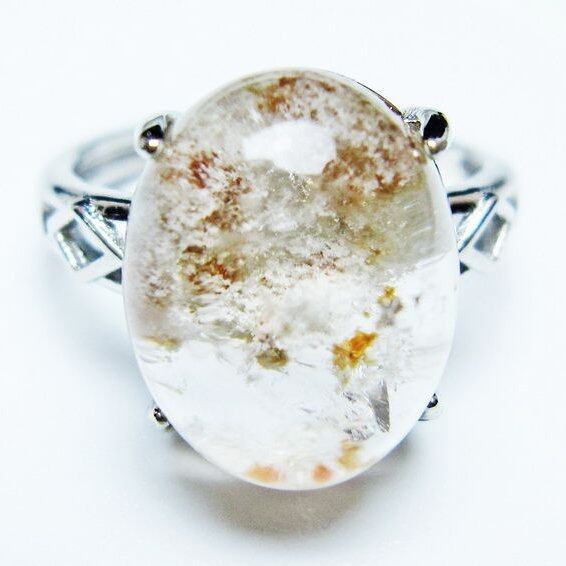 ガーデンクォーツ 指輪 ガーデン水晶 リング フリーサイズ 15号 一点物 メール便可 [M便 1/20] 115-6932