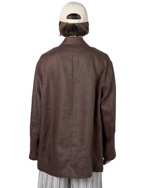 ssstein "LIGHT LINEN EASY SINGLE BREASTED JACKET〔BROWN〕"