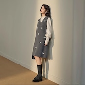 花柄ベストワンピース