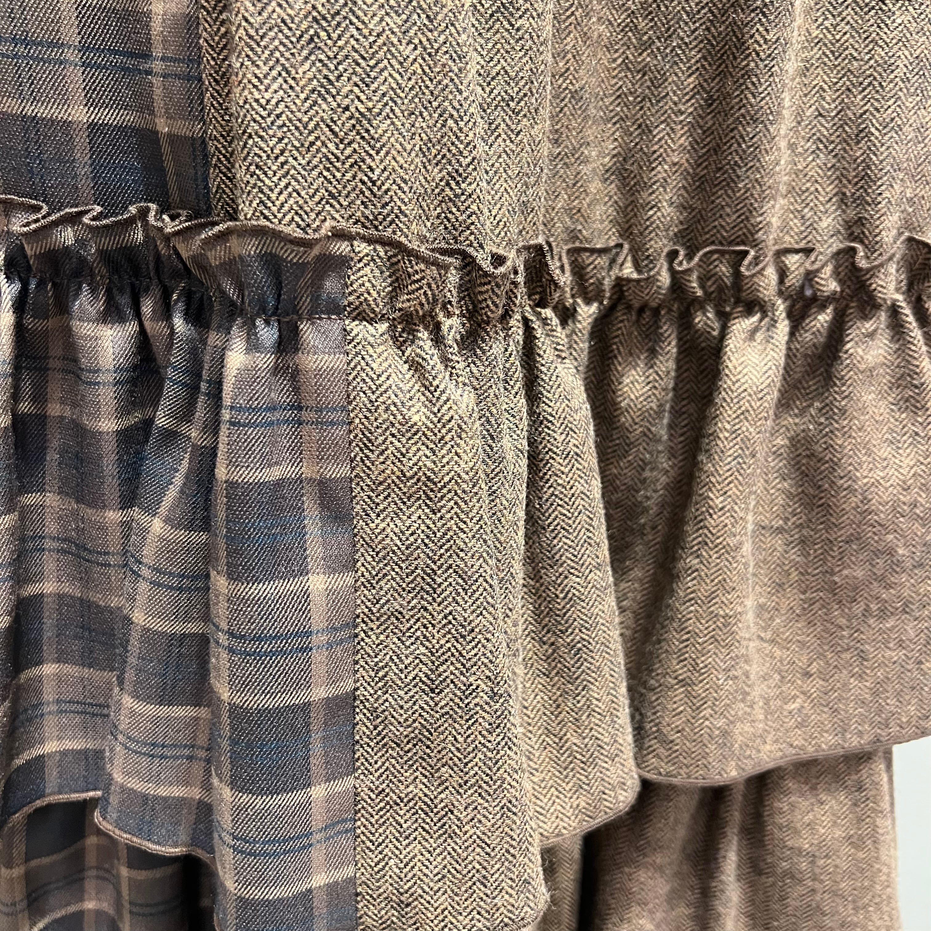 THOMAS MAGPIE/ヘリンボーン×チェックフリルスカート38サイズ | 20ｰtwentyｰ