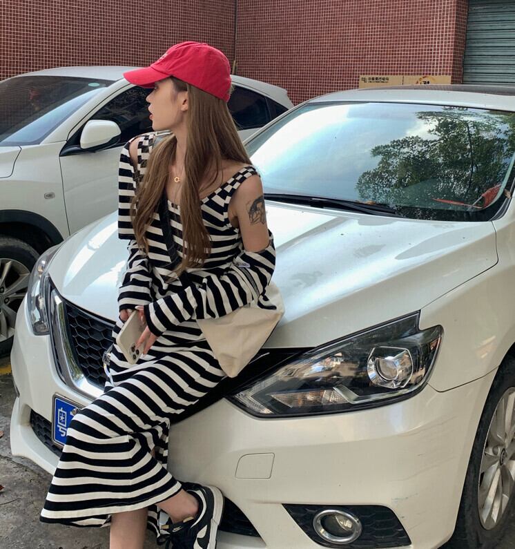 オータムストライプジャケット スタンダードドレス レトロ 秋物 モンロー48295488660