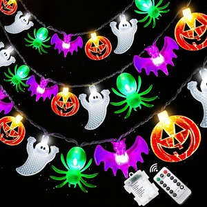 【数量限り】ハロウィン 飾り カボチャ ライト  ハロウィン 防水 LED かぼちゃ イルミネーション 装飾 Halloween 飾り付け パンプキン お化け コウモリ 吊り下げ ストリングライト (色2)
