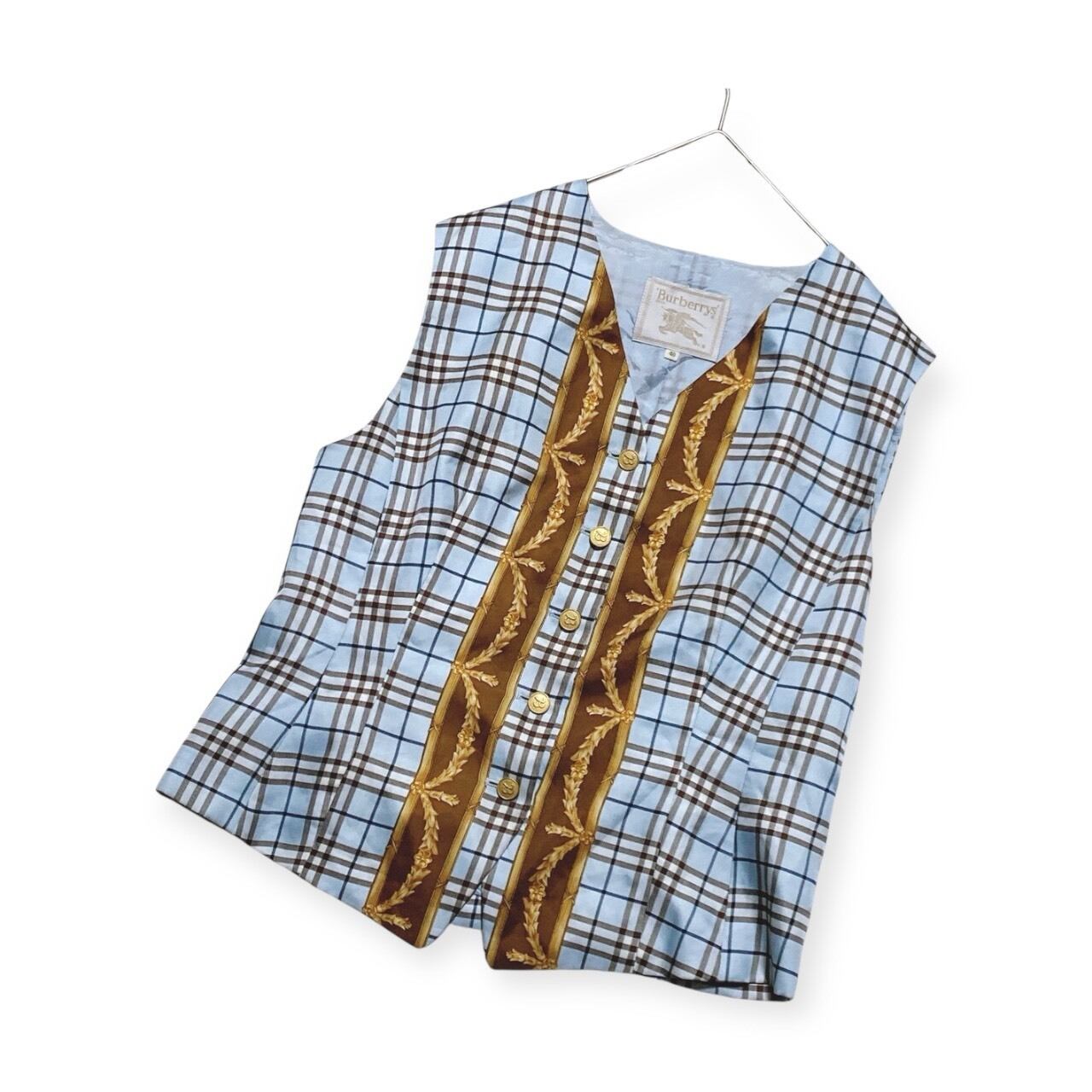 Burberrys オールド ノバチェック ジレ ベスト M ネイビー コットン