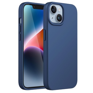 【在庫処分】JETech iPhone 14 6.1インチ用 シリコンケース シルキーソフトタッチフルボディ保護ケース マイクロファイバーライニング付き耐衝撃カバー (コバルトブルー)
