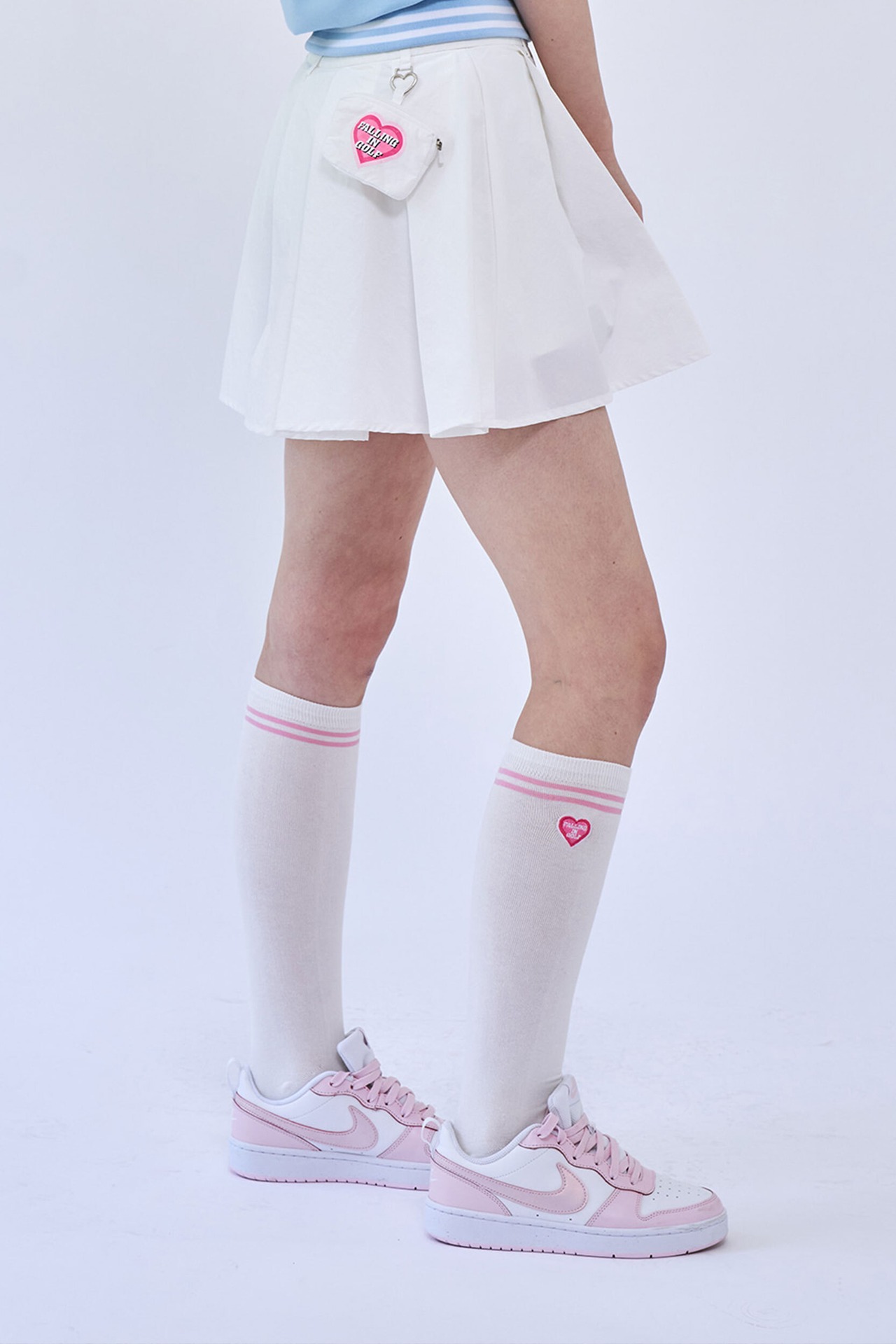 GOXO ゴーエックスオー フォーリングインゴルフ ウーブンボールポケットスカート ホワイト