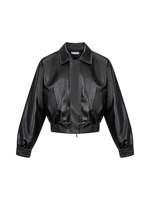 ブラックレザーショルダーレザージャケット