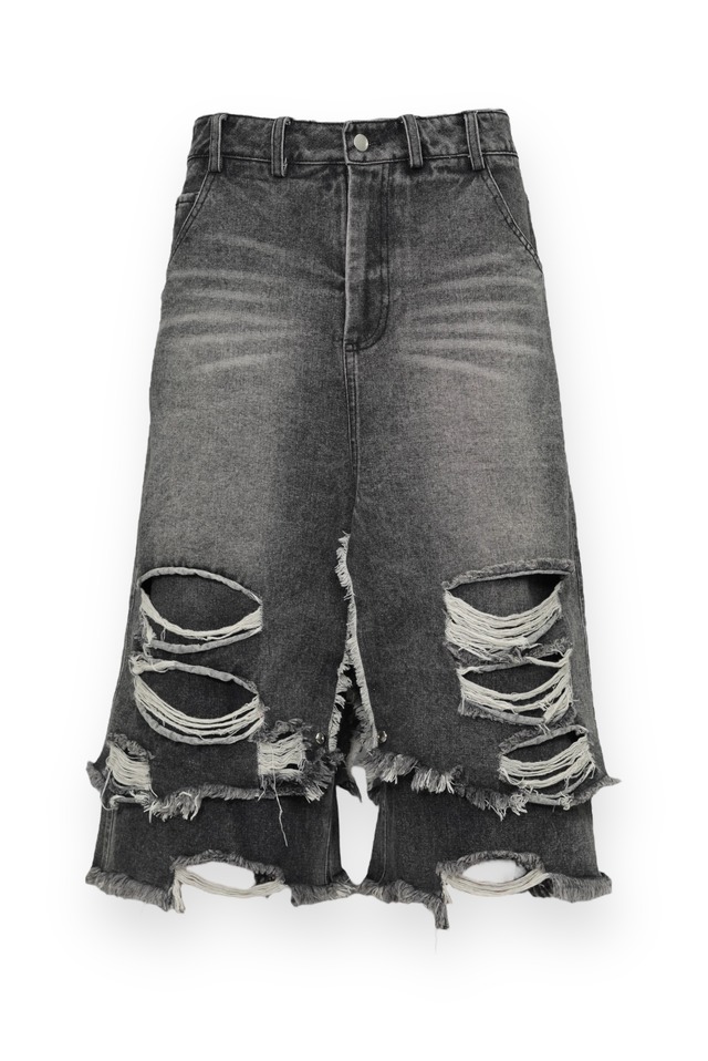 【RUPTIVEY RTY】studs cross baggy denim shorts ”刻凌”
