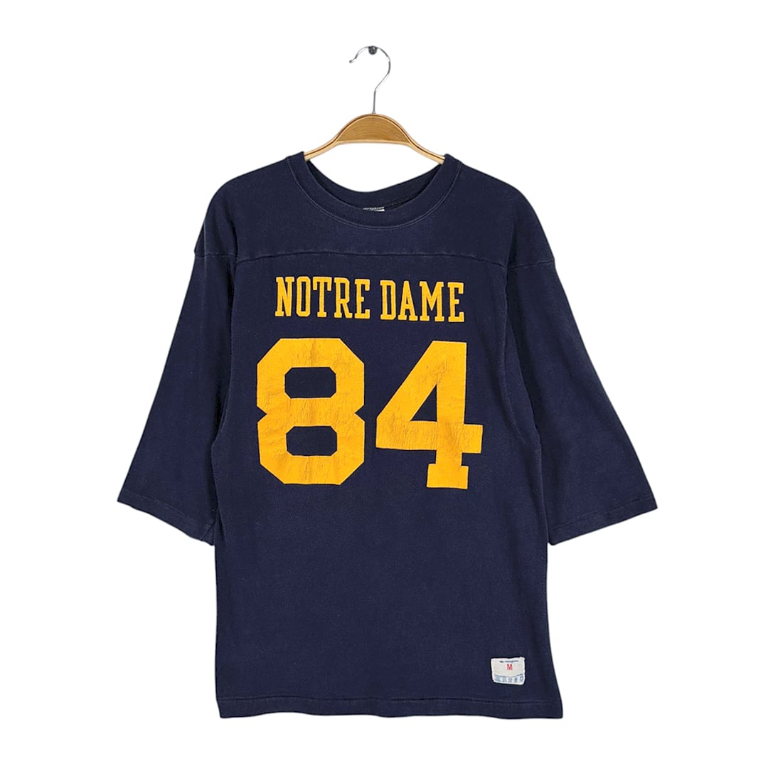 80s チャンピオン トリコタグ USA製 ヴィンテージ Tシャツ ノートルダム ナンバリング フットボールT カレッジ NOTRE DAME CHAMPION サイズM 古着 BD0059