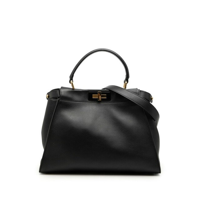 フェンディ ピーカブー セレリア ミディアム ハンドバッグ ショルダーバッグ 2WAY 8BN290 ブラック レザー レディース FENDI 【中古】