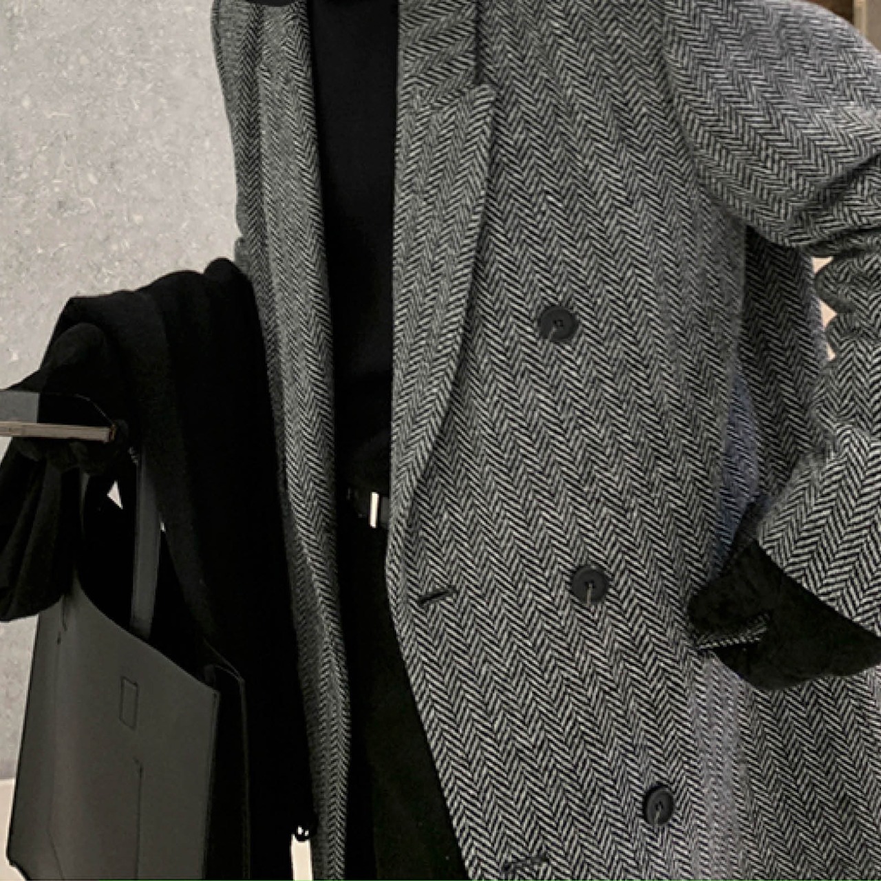 ヘリンボーンチェスターコート　MT0080008