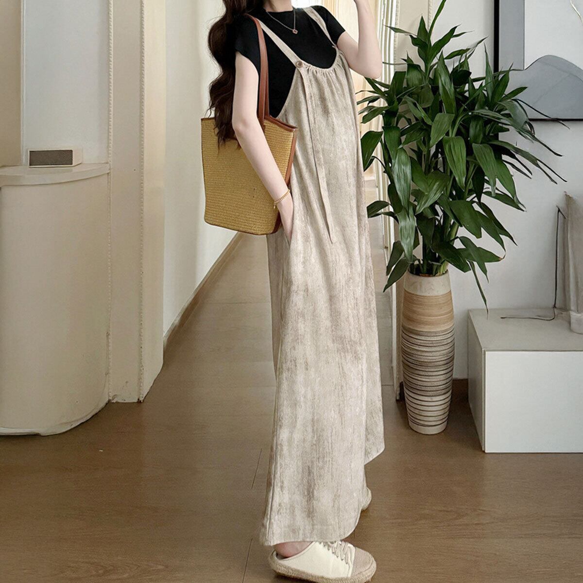 オールインワン サロペット ワイドパンツ レディース 韓国 春夏秋 おしゃれ 大人 かわいい カジュアル ゆったり 体型カバー ナチュラル リラックス 大人可愛い 大人女子