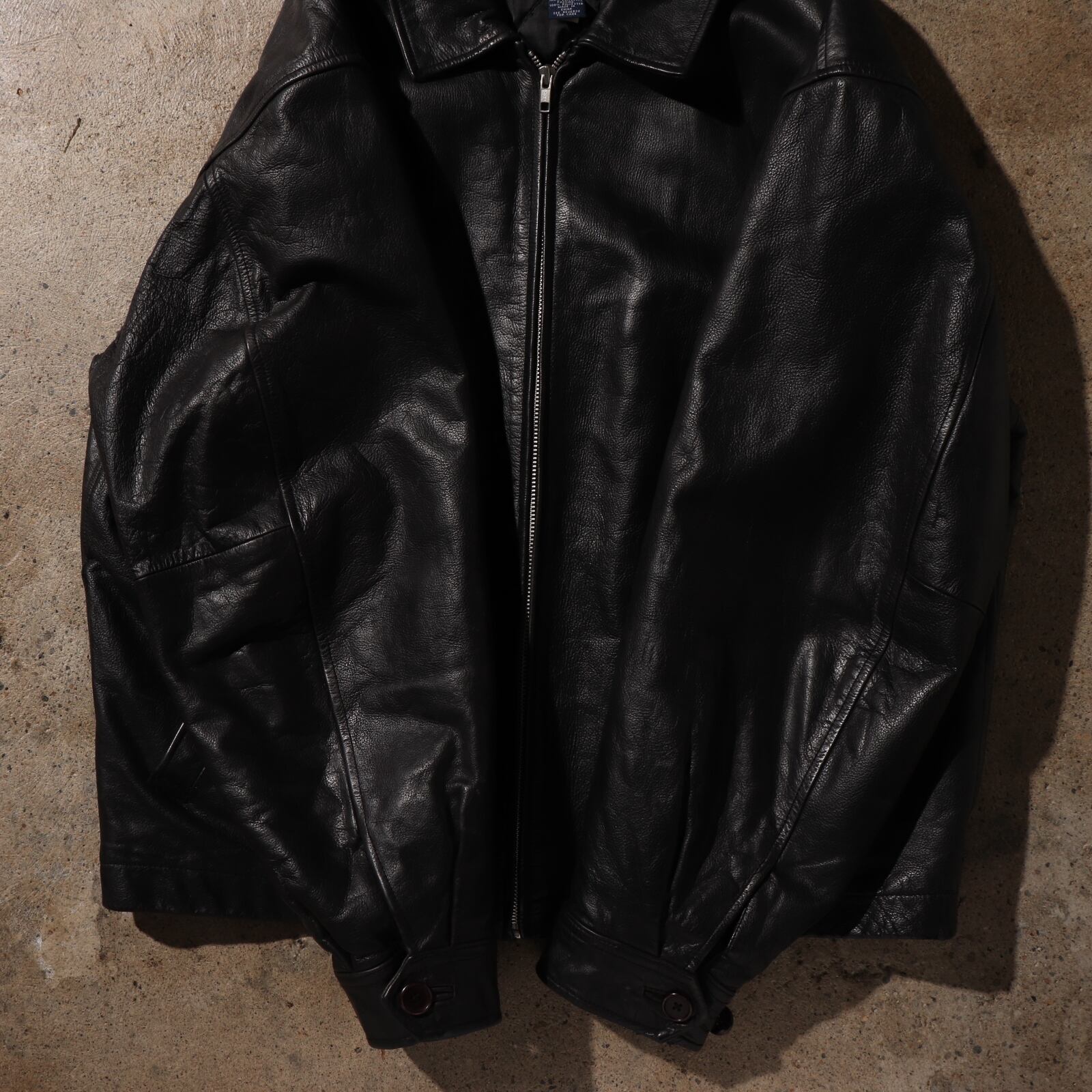 OLD GAP L 本革 アルミジップ レザージャケット オールドギャップ 黒