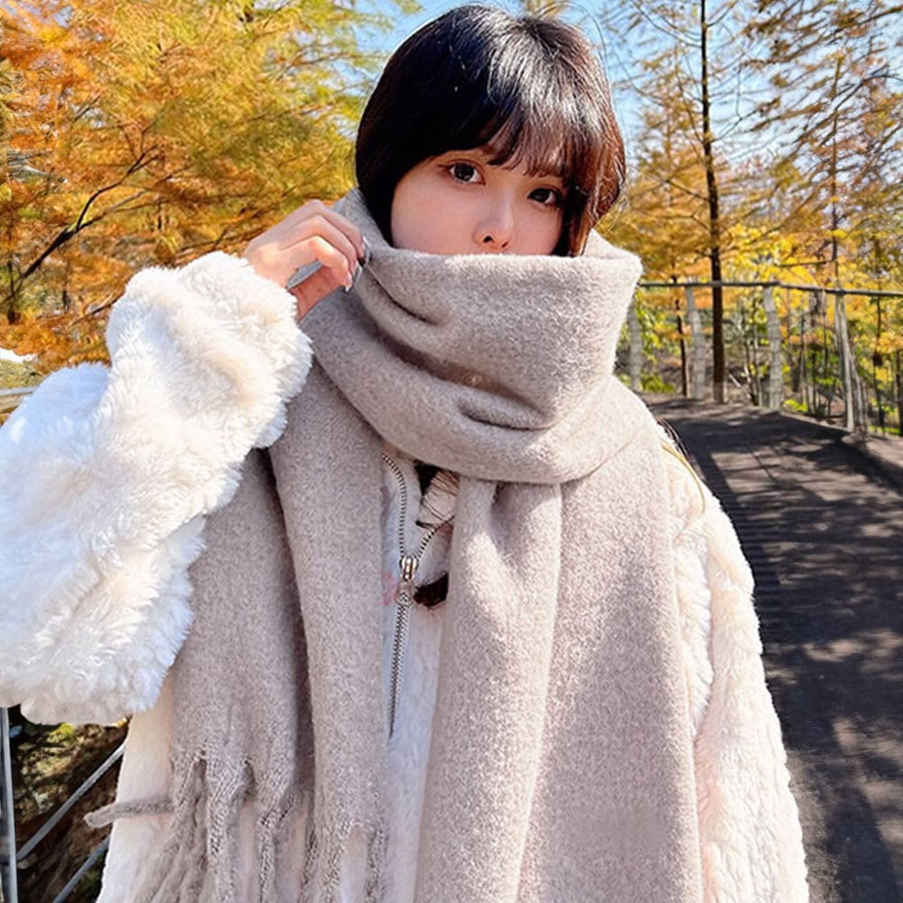 大判 フリンジ マフラー レディース 秋冬 防寒 保温 おしゃれ 大人