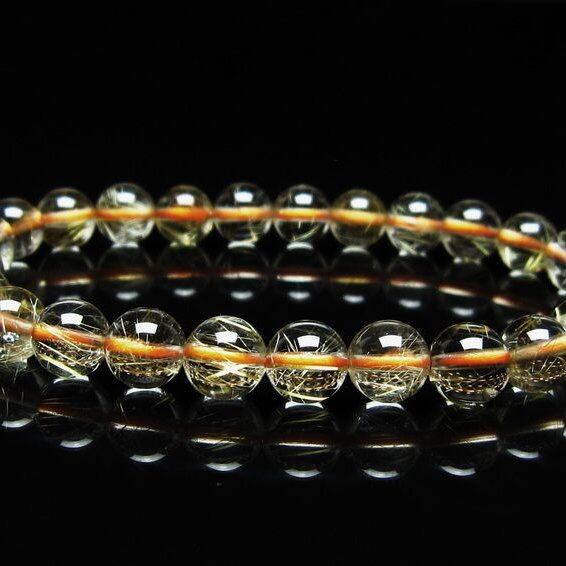 ルチルクォーツ ブレスレット 7mm タイチンルチルクォーツ タイチンルチル 一点物 メール便可 [M便 1/10] 111-49132