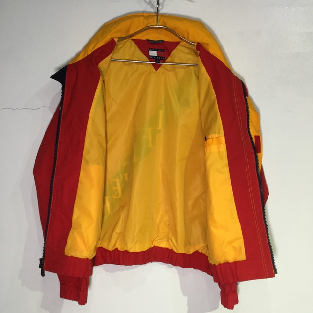 『送料無料』90s TOMMY HILFIGER セーリングジャケット L 赤 ブルゾン