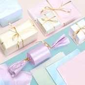 Kesote 薄葉紙 お花紙 おはながみ キラキラ光沢感あり 透ける折り ラッピングペーパー 包装紙 60枚入 フラワーペーパー ラッピングペーパー ペーパーフラワー 紙 6色 パールカラー 紙 35x50cm