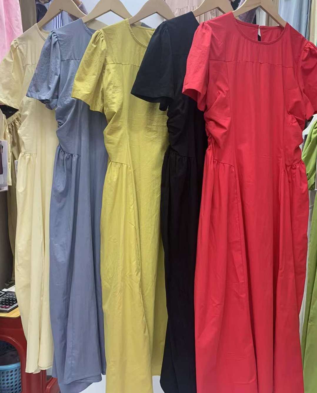 サイド切り替えコットンワンピース　AJ 22262-8922