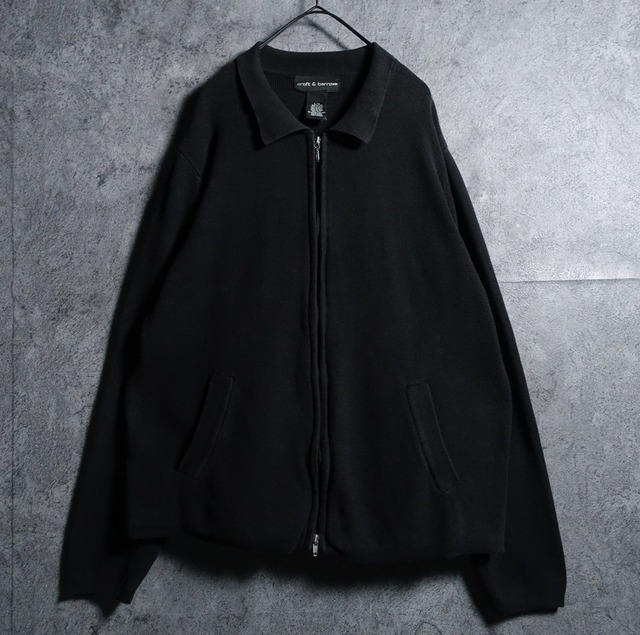 “Craft&Barrow” Black Double Zip Cotton Knit Jacket