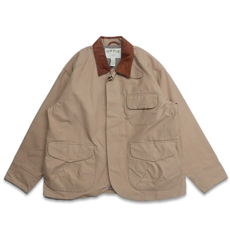 古着 ORVIS オービス 襟レザー フォトグラファージャケット ベージュ