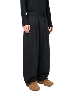 ROTOL "Solid Sweat Triple Tuck pants〔BLACK〕"
