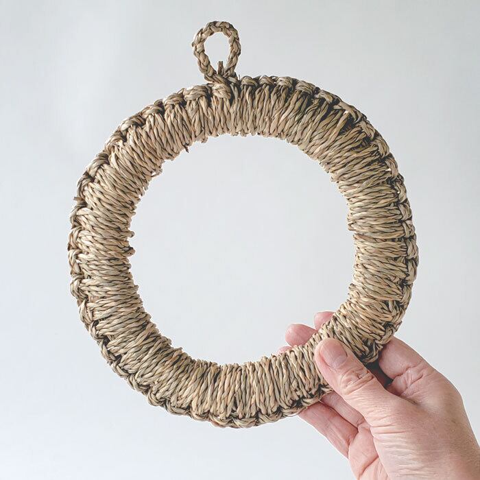 鍋敷き い草 21cm 大 鍋しき ドーナツ型 かけひも付き | みのさらら