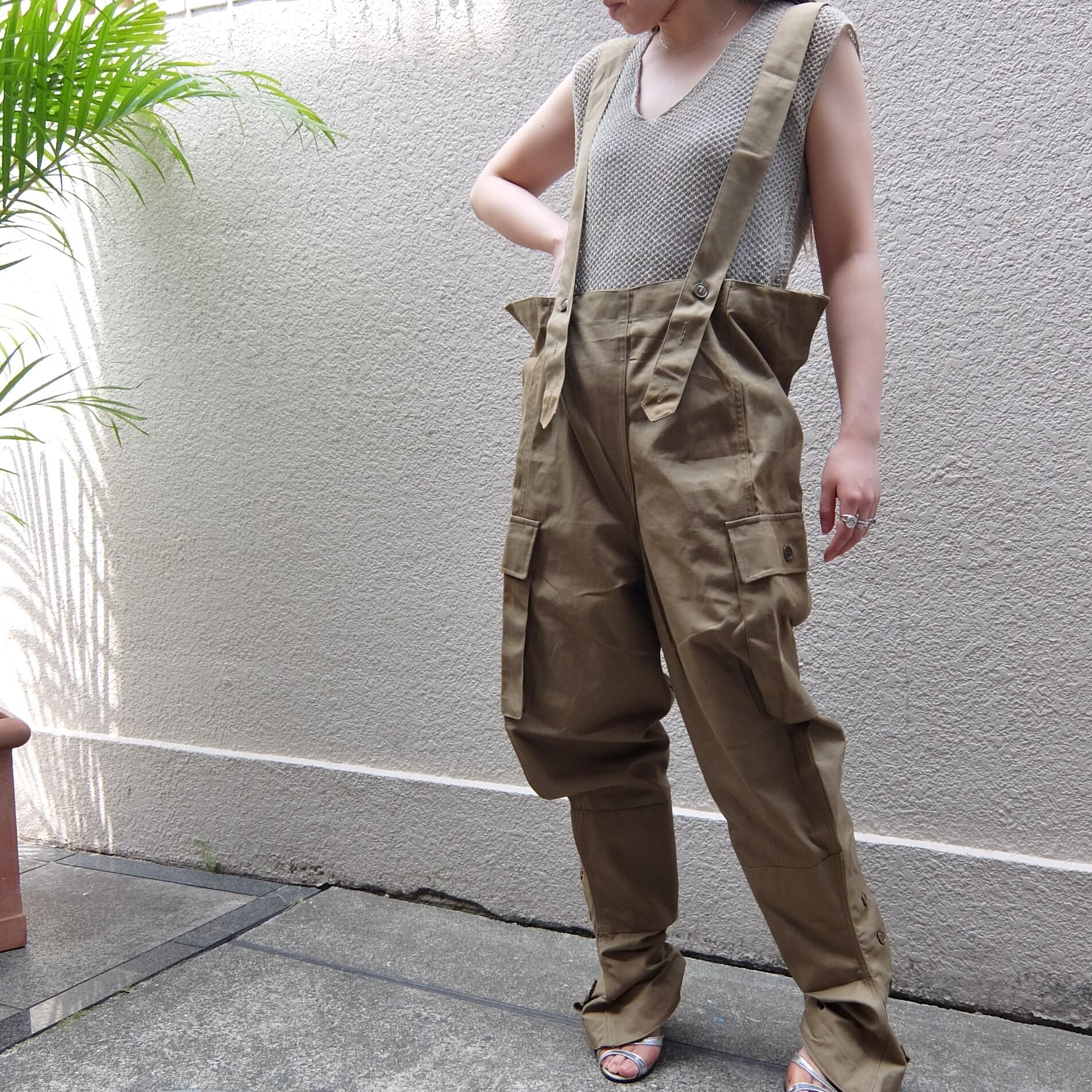 50's Italy overall motorcycle pants／50年代 イタリア軍 オーバーオール モーターサイクルパンツ | BIG  TIME ｜ヴィンテージ 古着 BIGTIME（ビッグタイム） powered by BASE