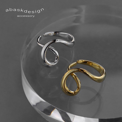 【クリックポスト】SILVER925 リング フローデザイン 12号相当 オープンリング 地銀 1690