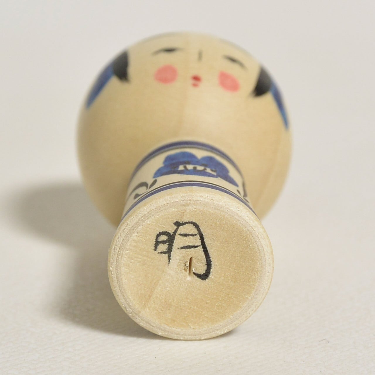 青の小寸こけし（ミニこけし） 約1.5寸 約4.5cm 鈴木明 工人（作並系