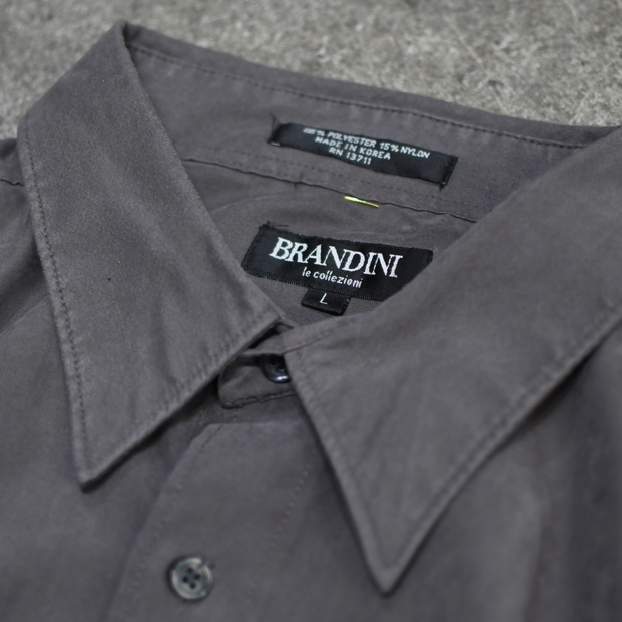 BRANDINI charcoal gray smooth cloth shirt