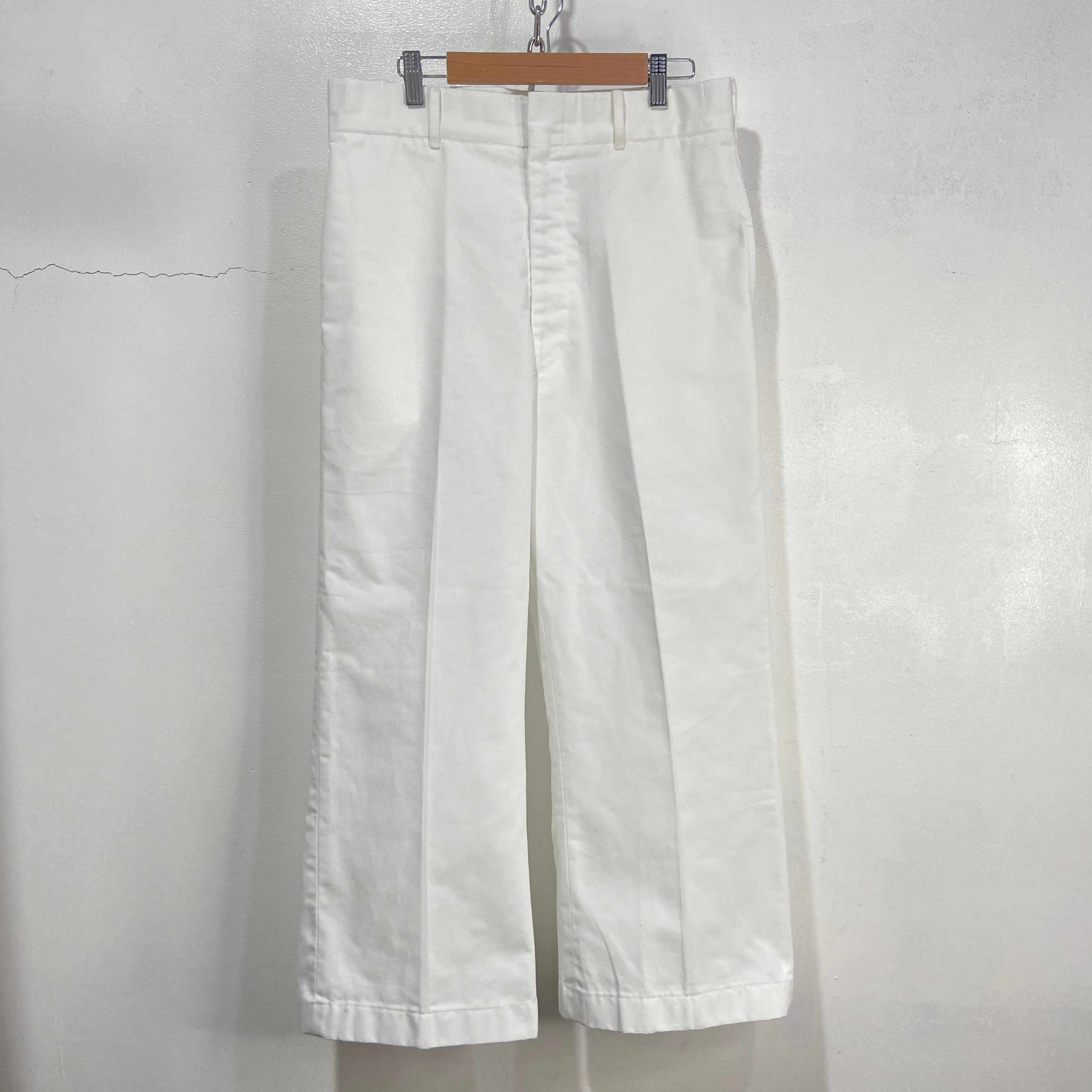送料無料』 90s USNAVY セーラーパンツ 白 W33R スラックス | 古着屋 Uan