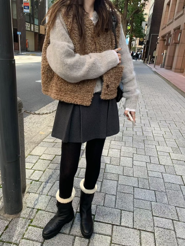 (予約) mellounge / Winter wool skirt 2color