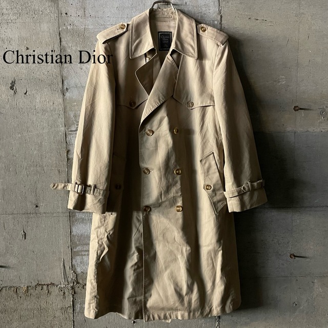 〖Christian Dior〗80’s design long trenchcoat/クリスチャンディオール 80年代 デザイン ロング トレンチコート/msize/#1217