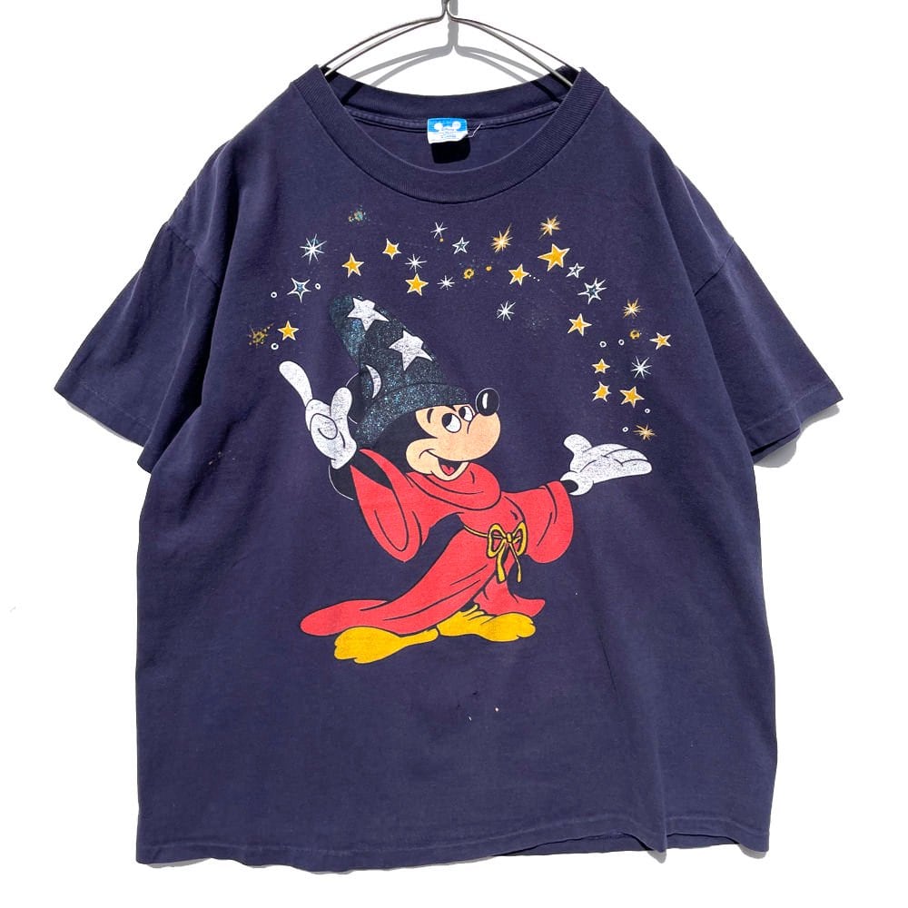 Fantasia Mickey [Mickey - Made In USA] Vintage Lame Print T-shirt